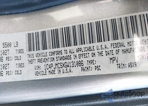 2016 Jeep Cherokee Latitude z USA, uszkodzony, nr VIN 1C4PJMCSXGW131086